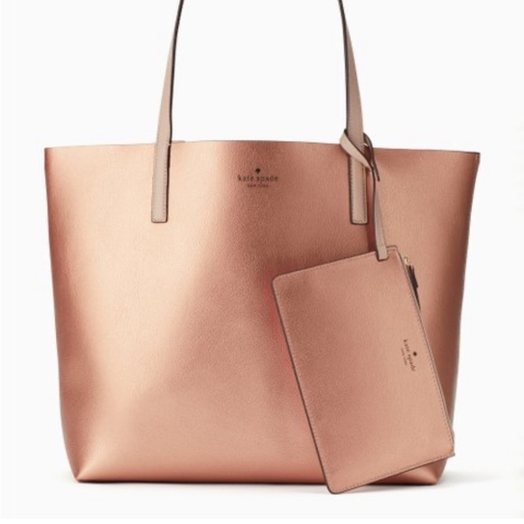 Kate Spade Reversible Tote Rose Gold - Picture 5 of 9